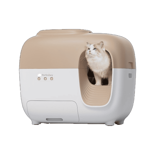 PETSNOWY 고양이 자동 화장실(브라운,화이트)